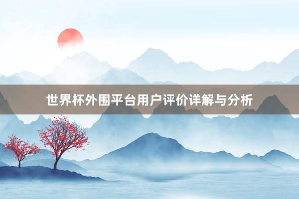 世界杯外围平台用户评价详解与分析